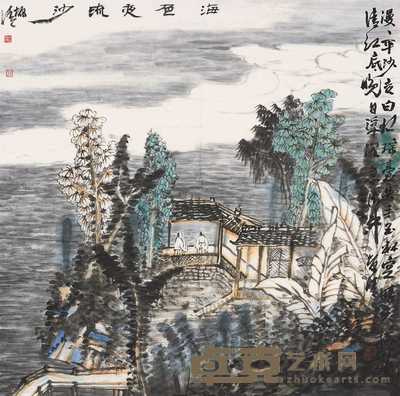 林振清 海色夜流沙 镜心 68×68cm